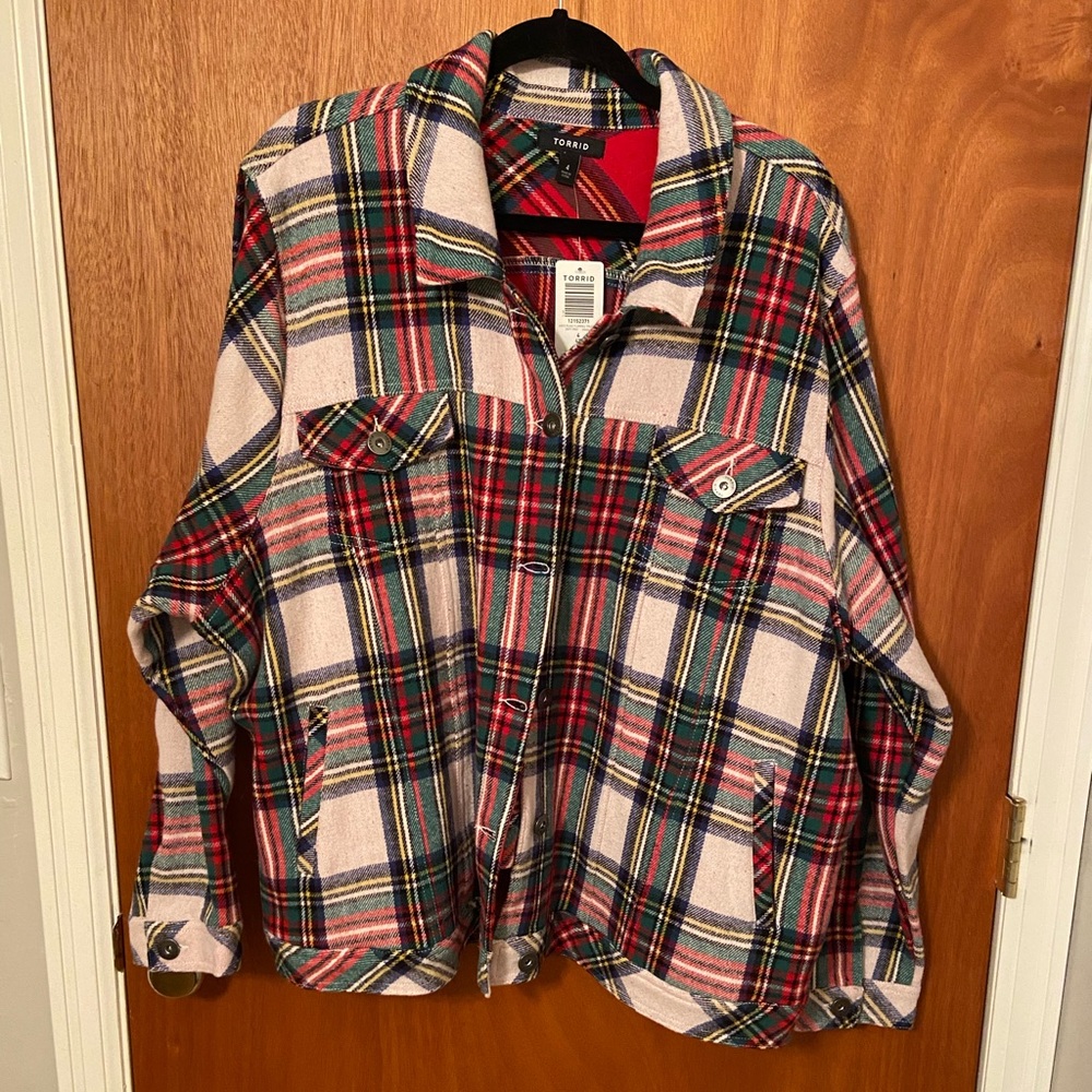Torrid nwt plaid trucker jacket 4x